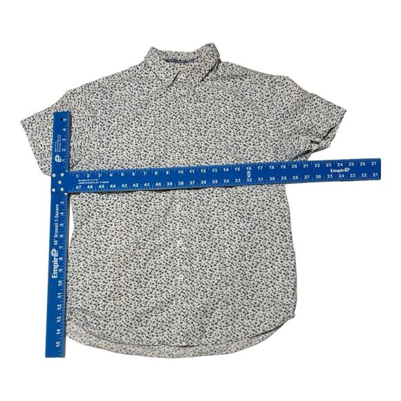 Denim & Flower Men's Shirt Short Sleeve Medium Blue Floral Button Down Slim Fit - Picture 10 of 10